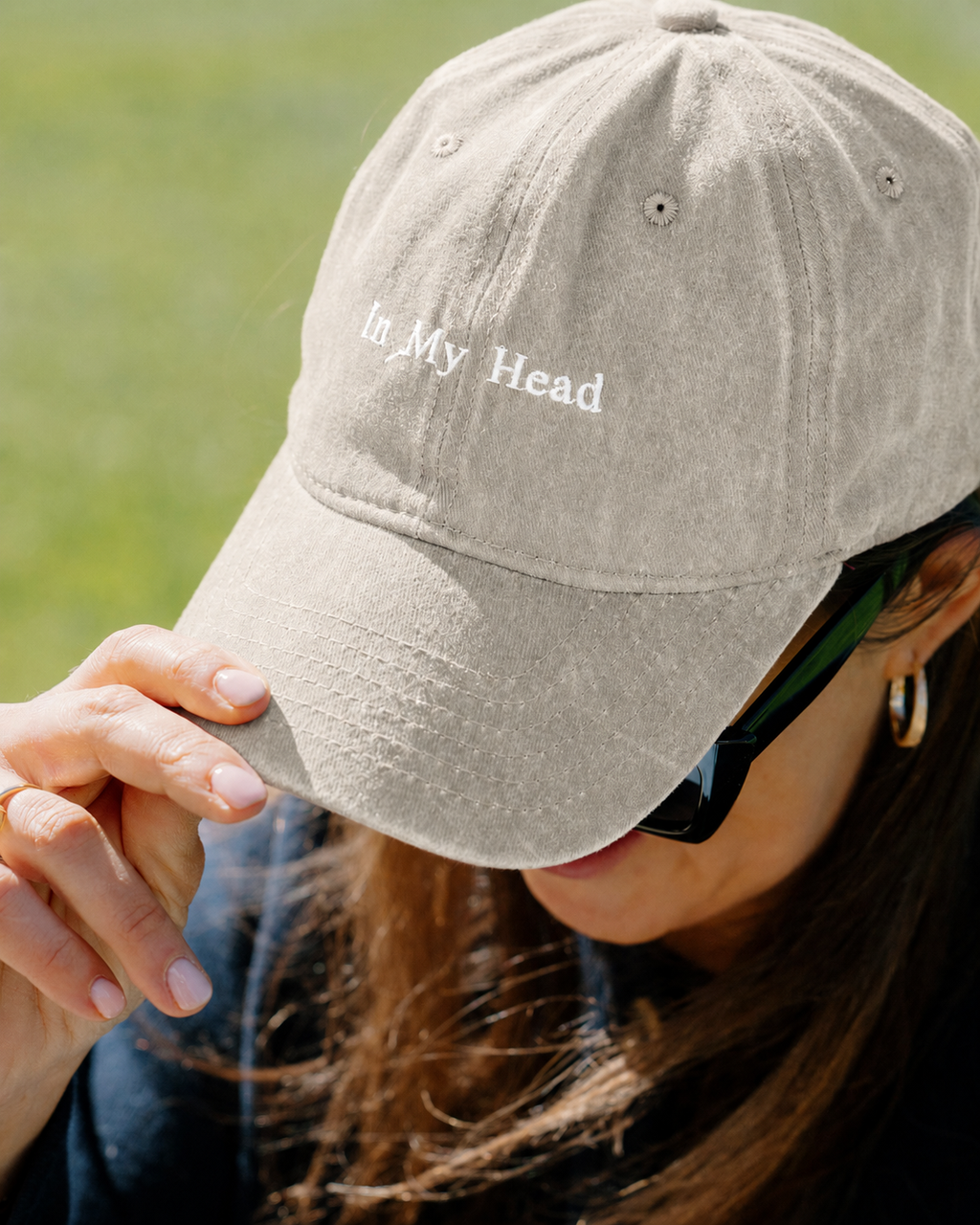 PRE-ORDER - Cream 'In My Head' Embroidered Baseball Cap