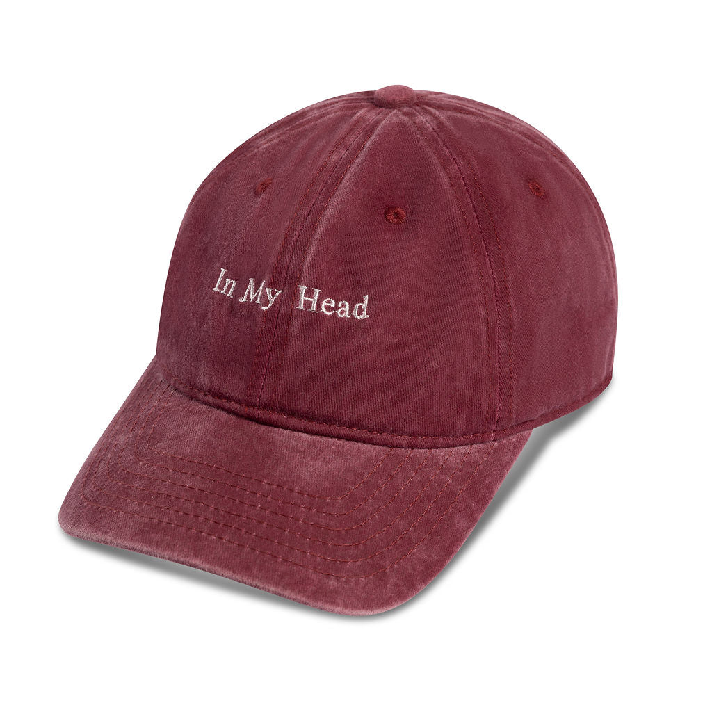 Burgundy 'In My Head' Embroidered Baseball Cap