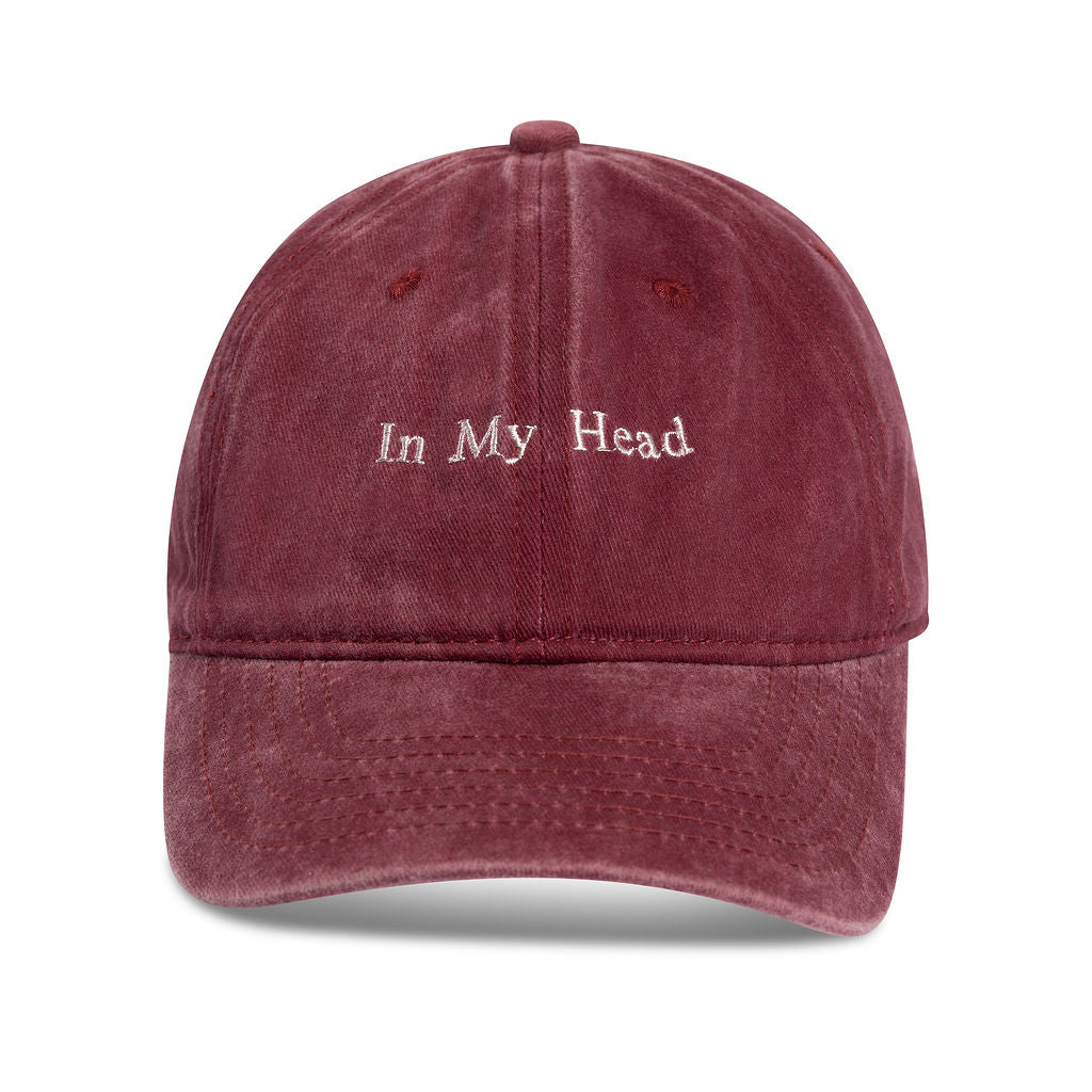 Burgundy 'In My Head' Embroidered Baseball Cap
