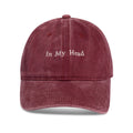 Burgundy 'In My Head' Embroidered Baseball Cap