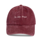 Burgundy 'In My Head' Embroidered Baseball Cap